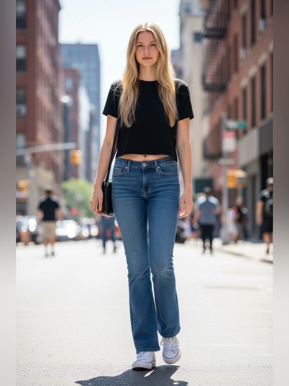 Levi's too super low 524 Dark Blue Flare Jeans - Faded Indigo Wash